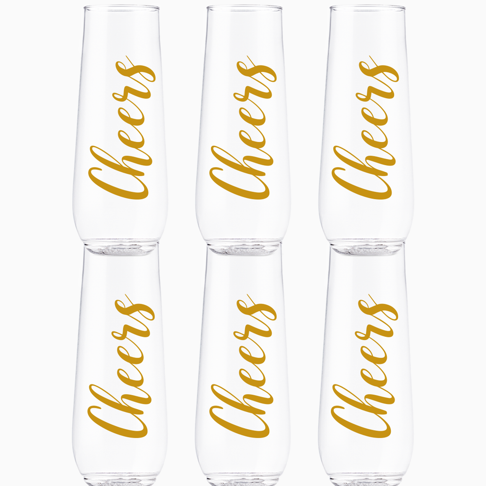 Flute Glasses Set 9oz | Cheers | Amazing Pinatas 