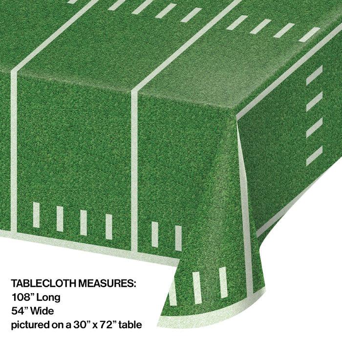 Football Field Plastic Tablecover 54" X 102" | Amazing Pinatas 