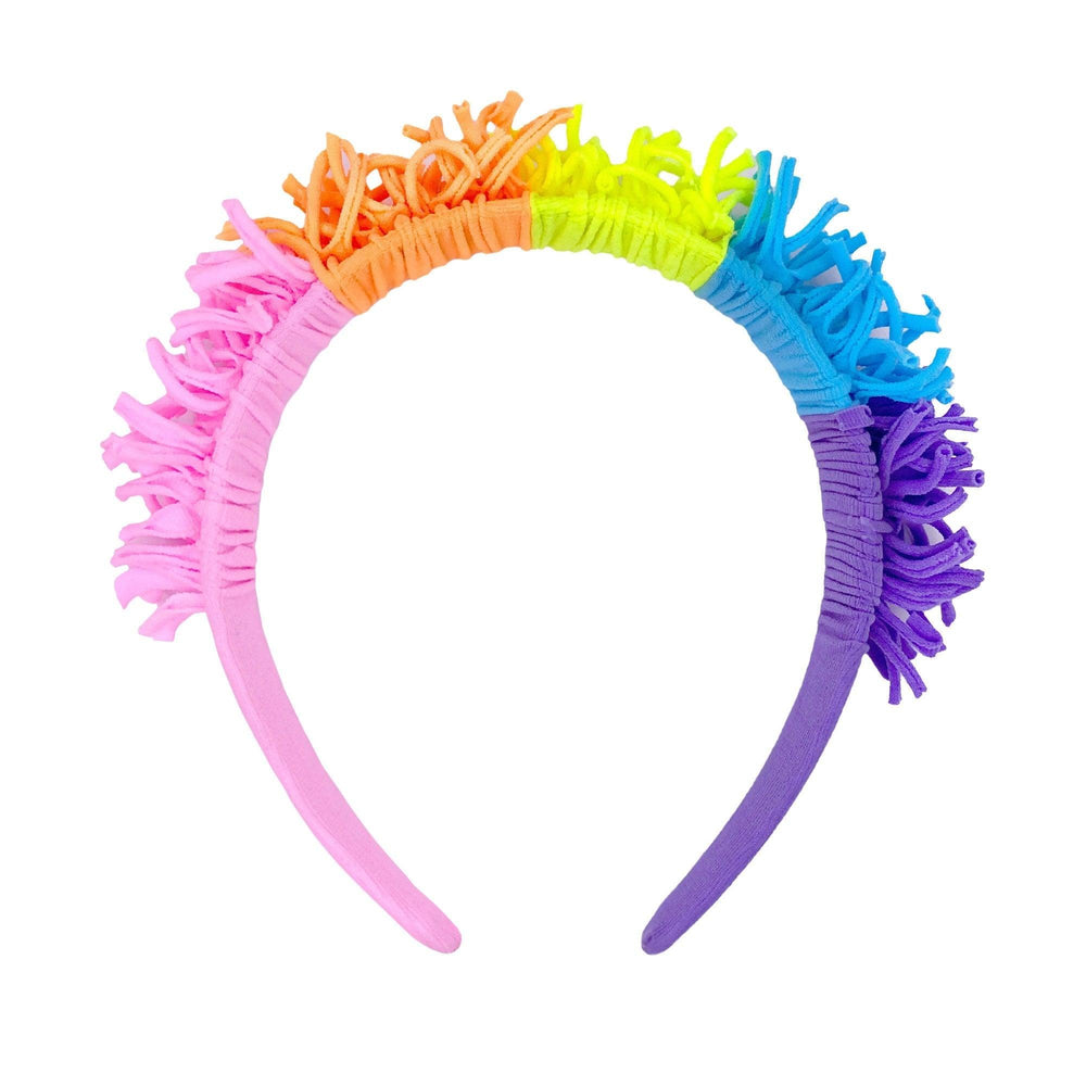 FRINGE HARD HEADBAND: neon rainbow | Amazing Pinatas 