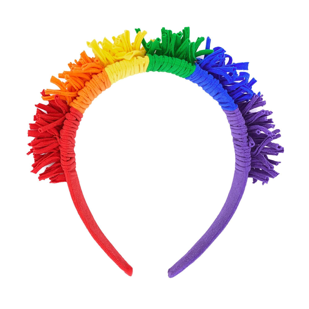 FRINGE HARD HEADBAND: primary rainbow | Amazing Pinatas 