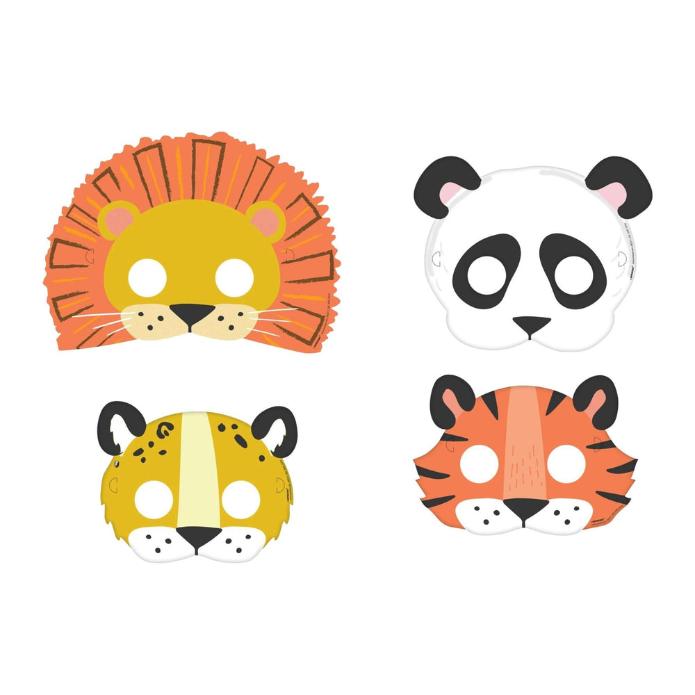 Get Wild Safari Birthday Party Paper Masks, Pack of 8 | Amazing Pinatas