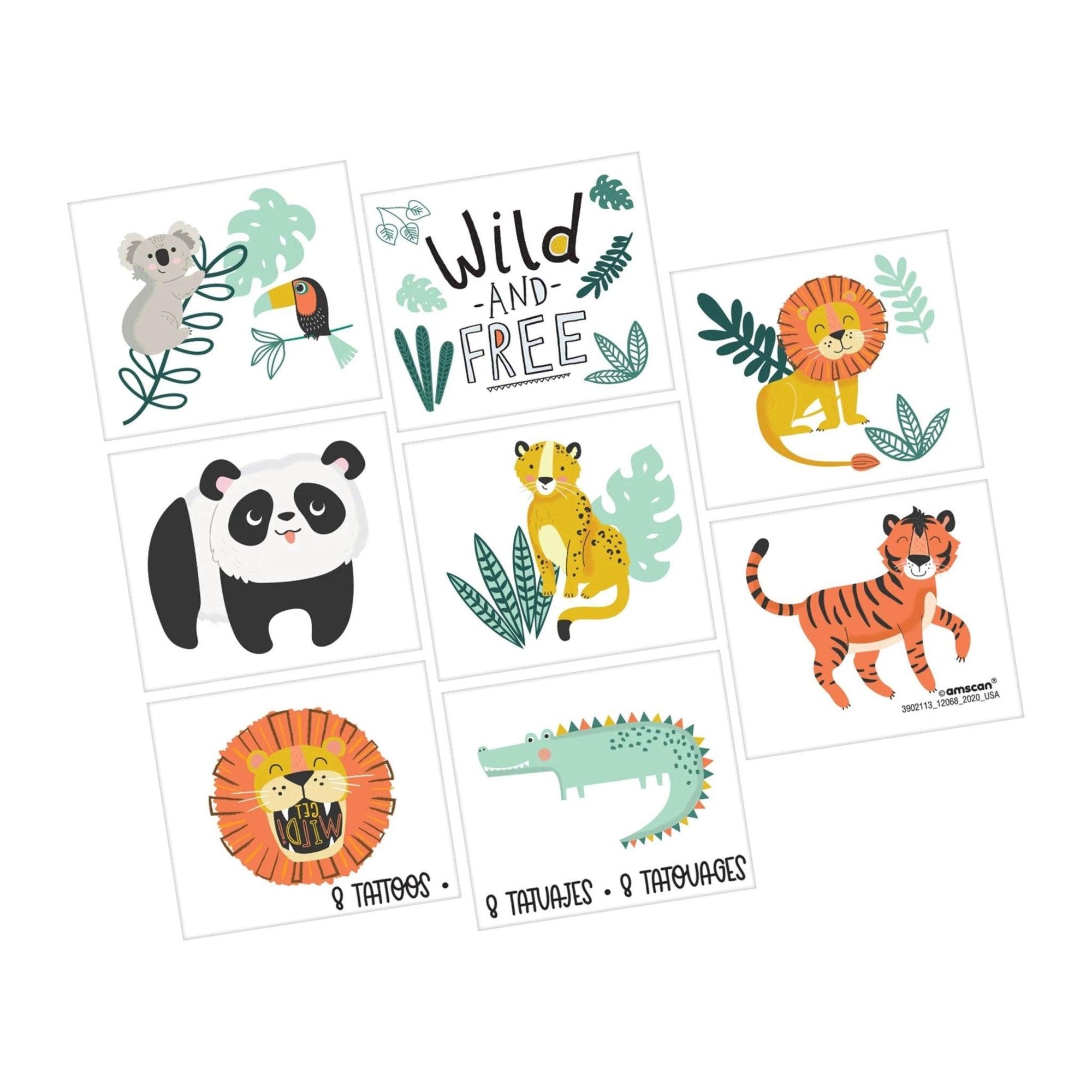 Get Wild Safari Birthday Party Tattoos | Amazing Pinatas