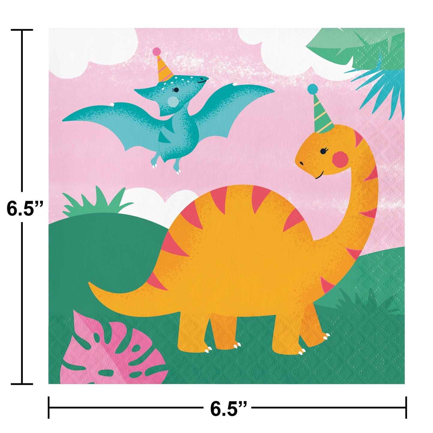 Girl Dino Party 2Ply Luncheon Napkin (16/Pkg) | Amazing Pinatas 