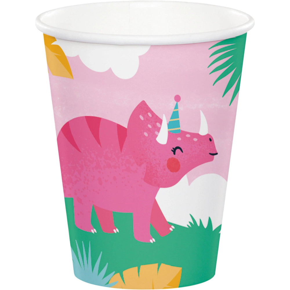 Girl Dino Party Hot/Cold Cup 9oz. (8/Pkg) | Amazing Pinatas 