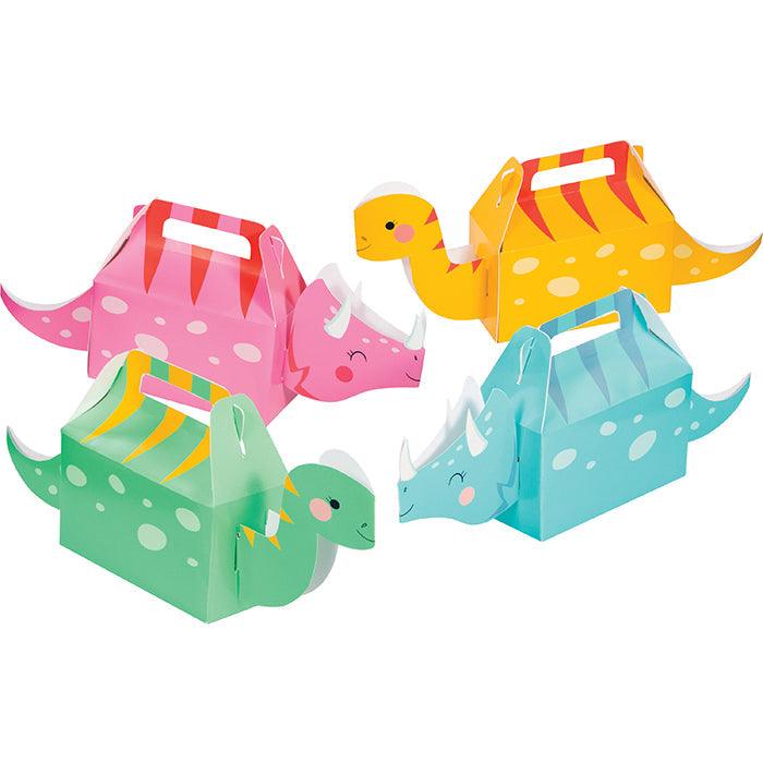 Girl Dino Party Treat Box 3D 4ct | Amazing Pinatas 