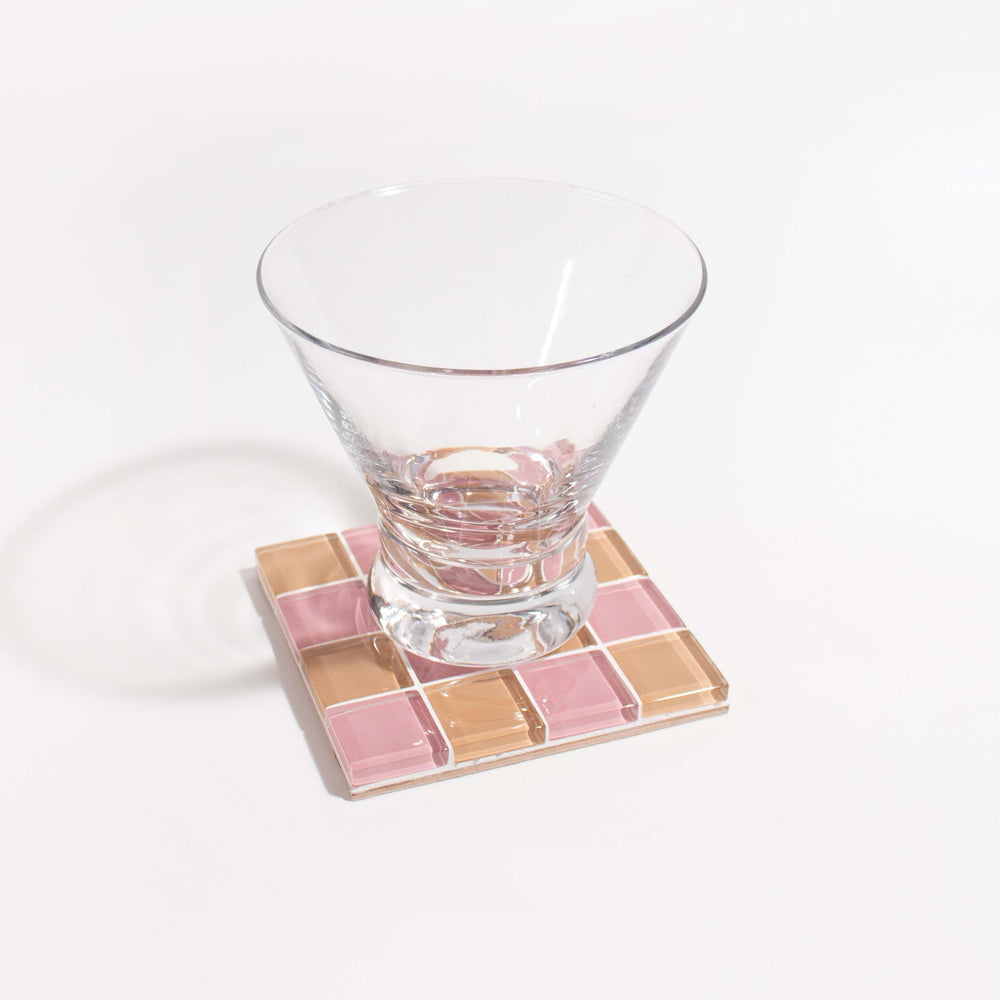 GLASS TILE COASTER - Earthy Pink | Amazing Pinatas 