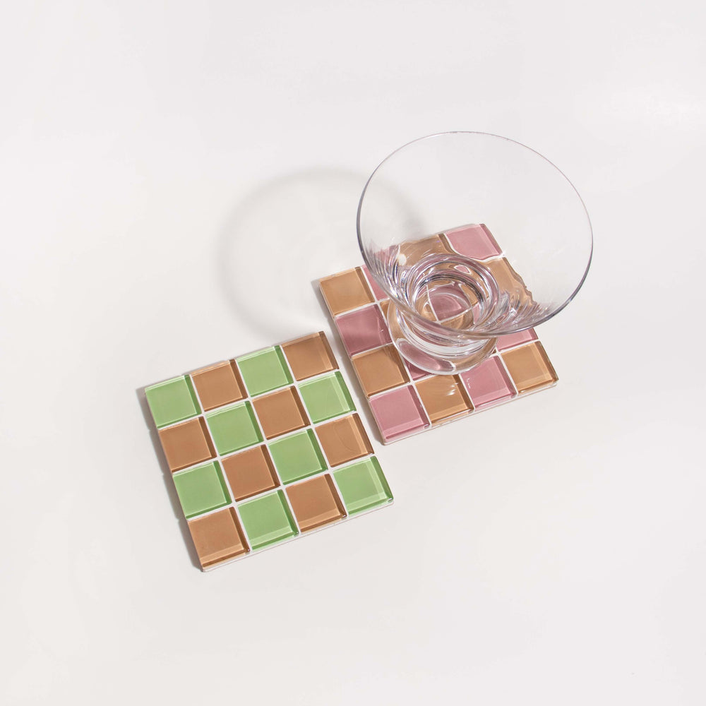 
                  
                    GLASS TILE COASTER - Earthy Pink | Amazing Pinatas 
                  
                