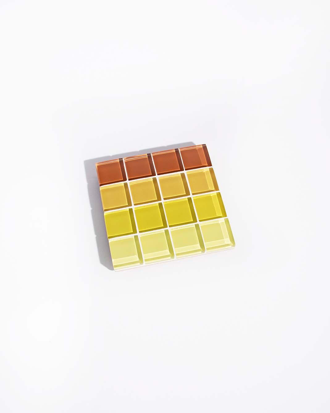 GLASS TILE COASTER - Ombre - Mellow Yellow | Amazing Pinatas 