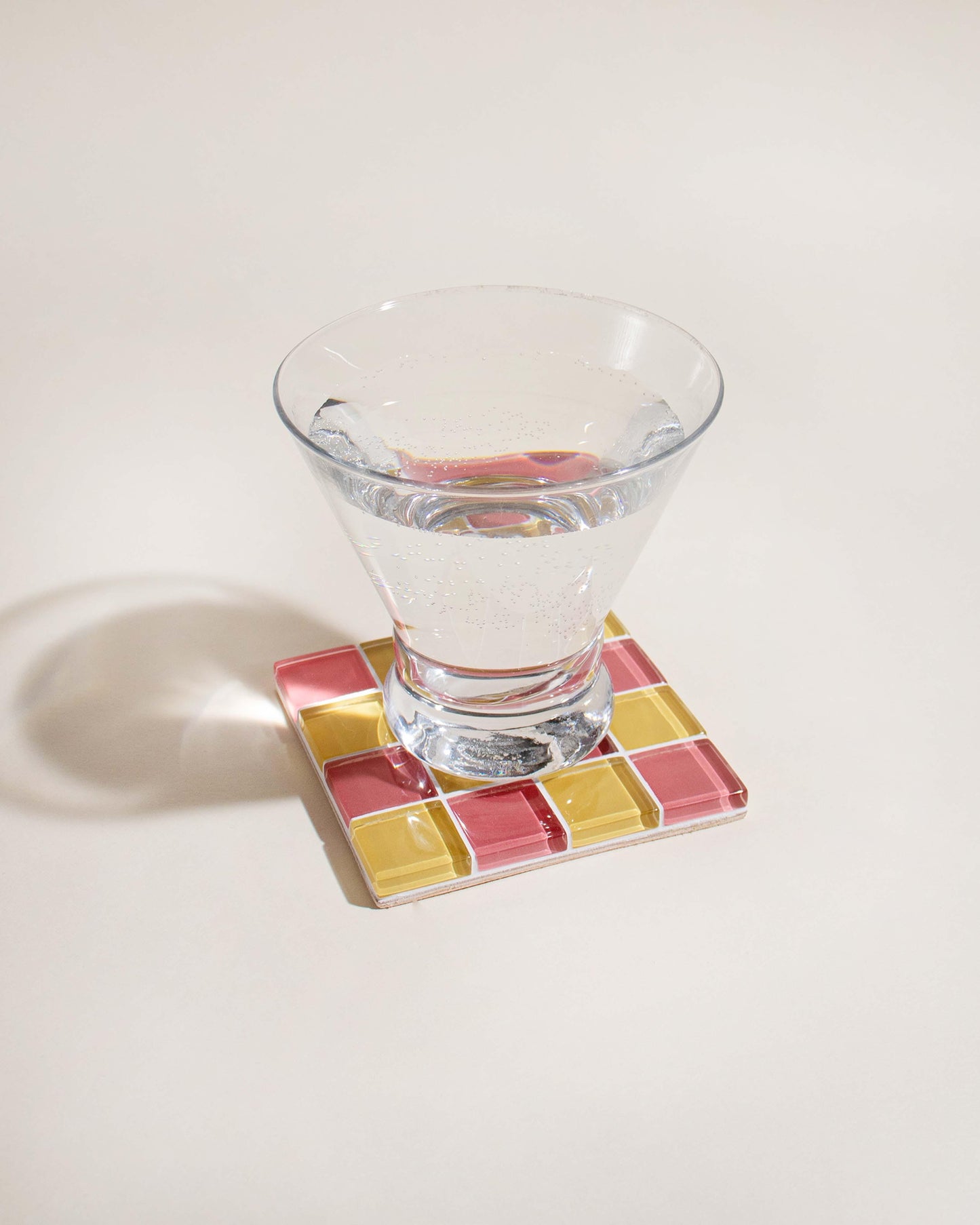 GLASS TILE COASTER - Strawberry & Banana Swirl | Amazing Pinatas 