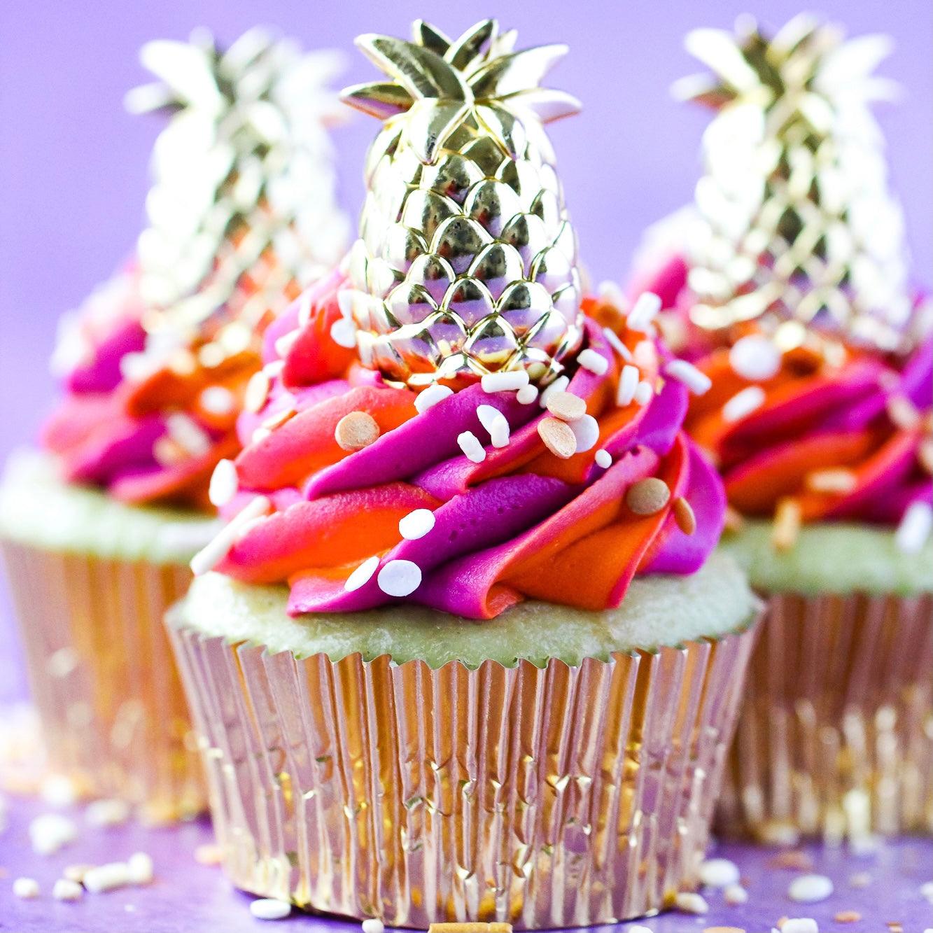 Gold Pineapple Dessert Toppers | Amazing Pinatas 