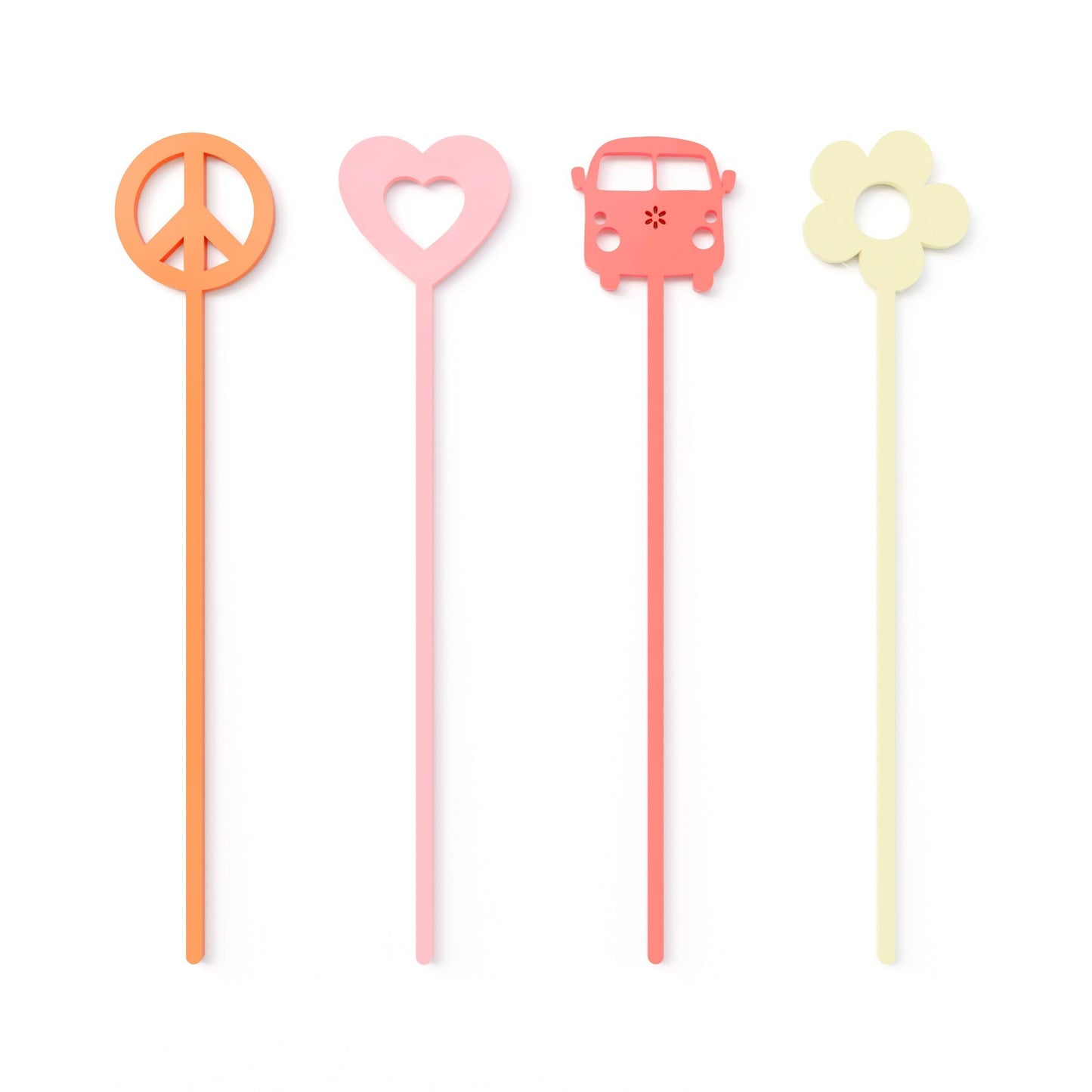 Groovy Retro Acrylic Drink Stirrers, Pack of 12 | Amazing Pinatas 