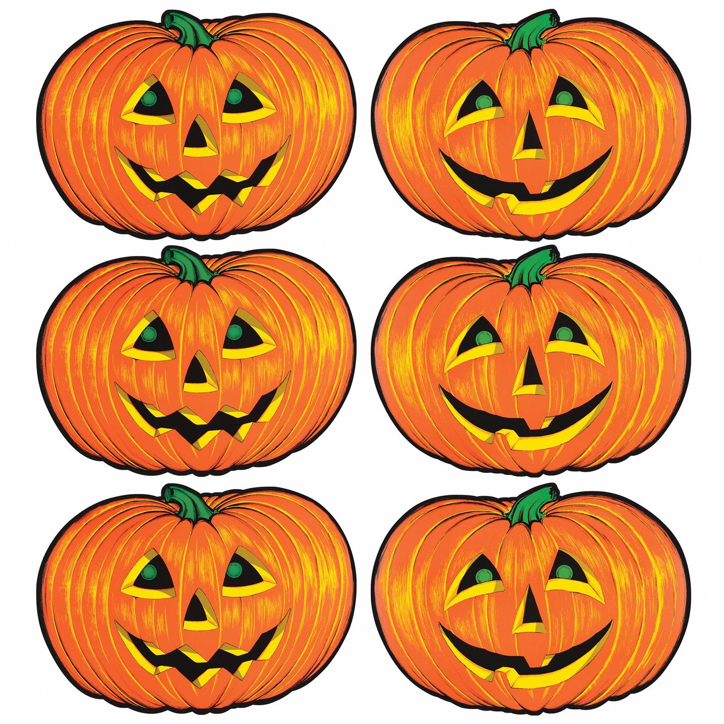 Halloween Jack-O-Lantern Cutouts (6 per Package) | Amazing Pinatas 