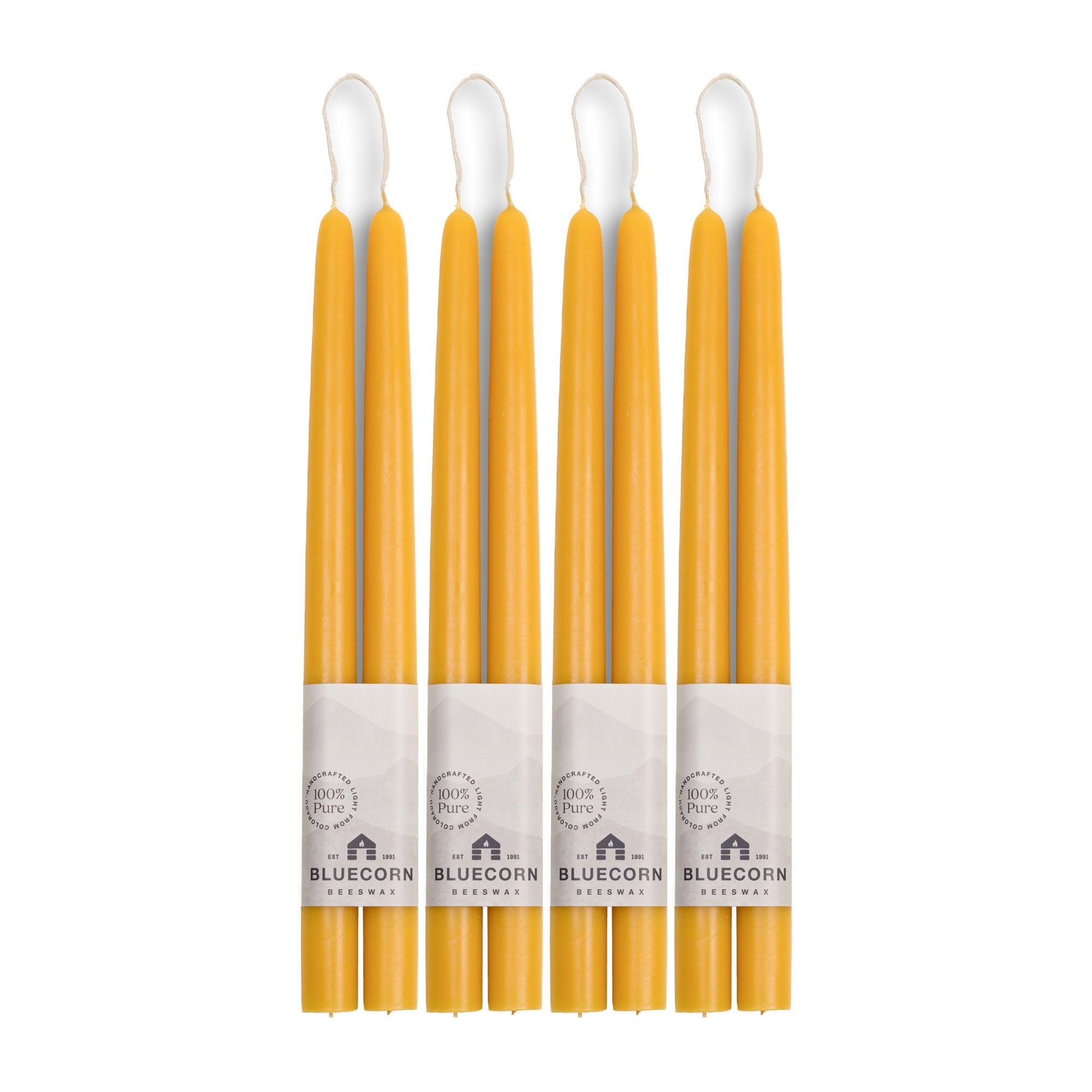 Hand-Dipped Beeswax Taper Candles - Bulk 4-Pair Bundle | Amazing Pinatas 