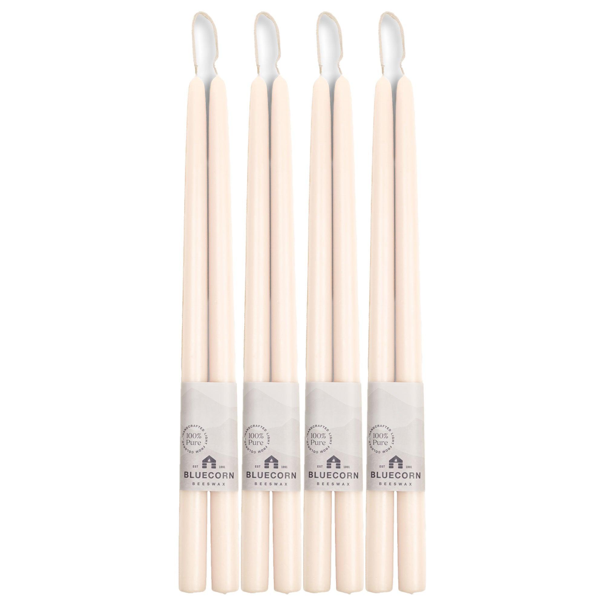 Hand-Dipped Beeswax Taper Candles - Bulk 4-Pair Bundle | Amazing Pinatas 