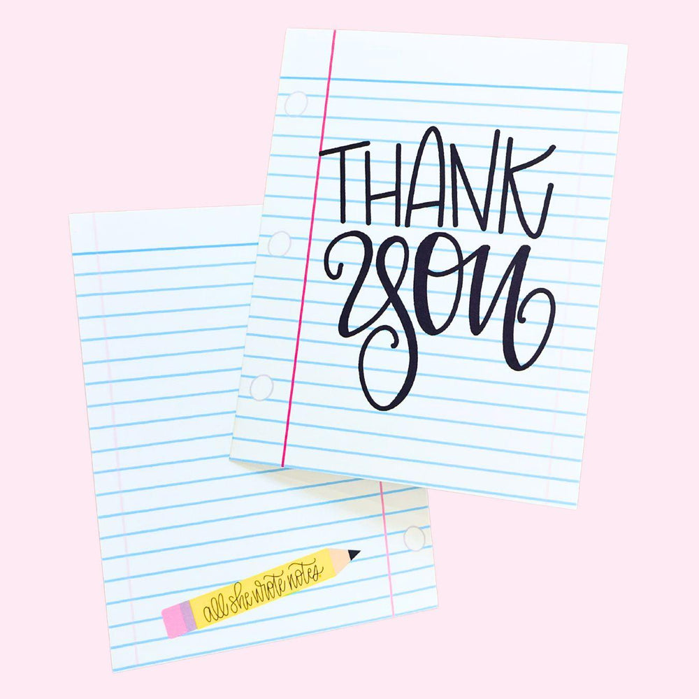 Handmade Note Card | Thank You Classic | Amazing Pinatas 