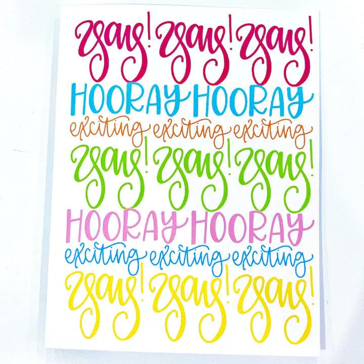 Handmade Note Card | Yay Hooray Exciting! | Amazing Pinatas 