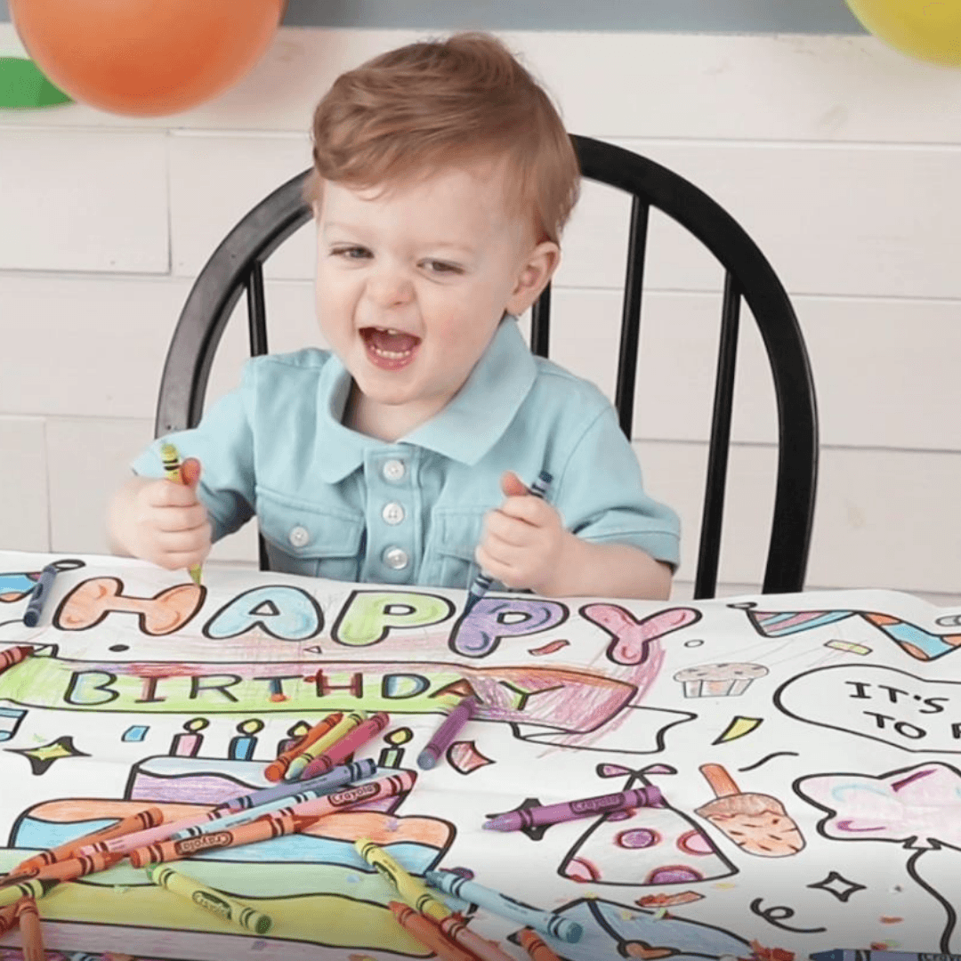 Happy Birthday Coloring Activity Table Cover | Amazing Pinatas 