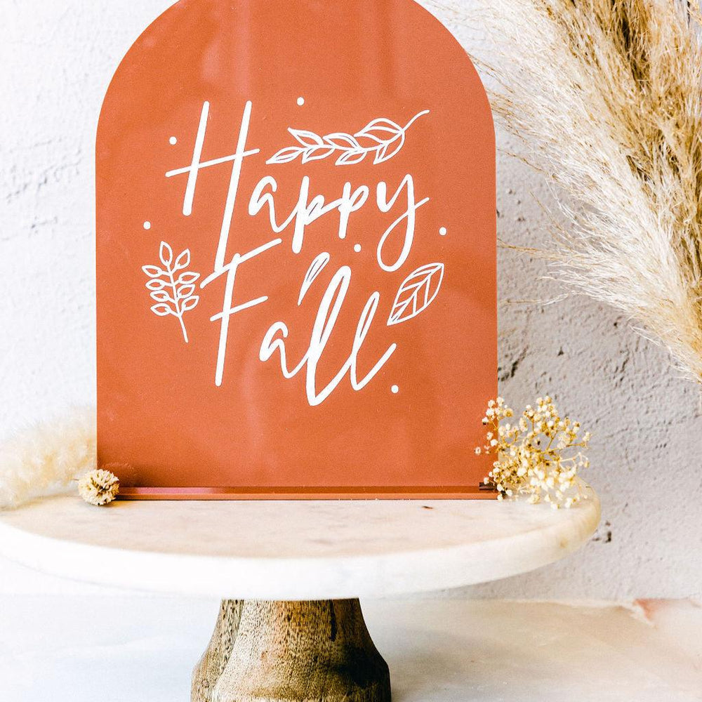 Happy Fall Acrylic Arch Sign | Amazing Pinatas 