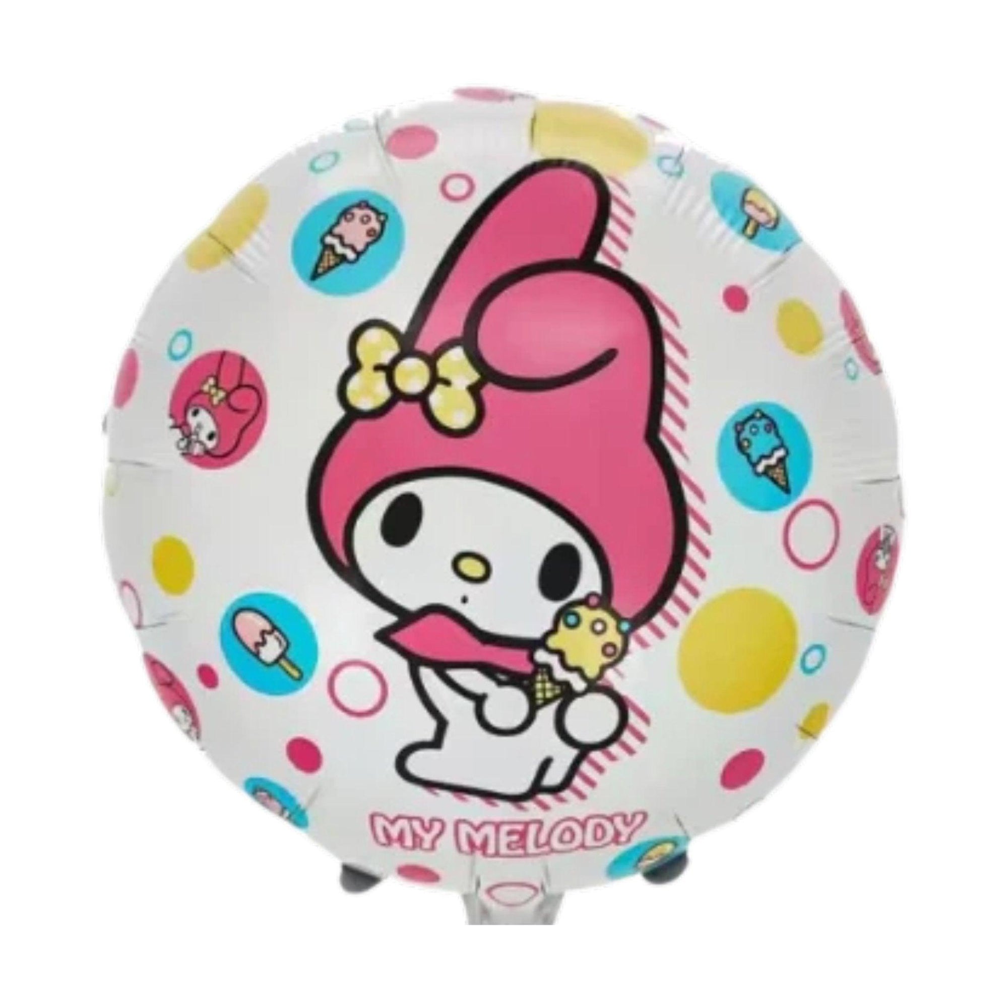 Hello Kitty My Melody Ice Cream Foil Mylar 18" Round Balloon | Amazing Pinatas