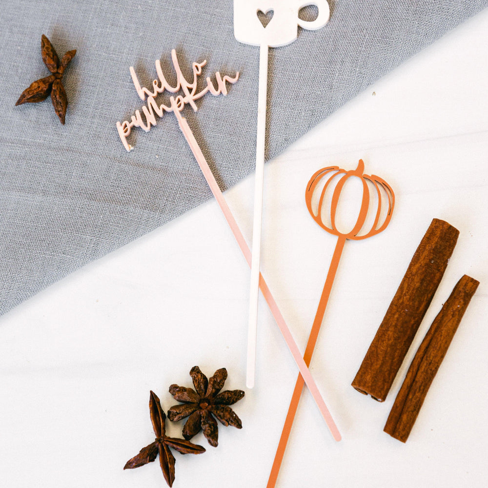 Hello Pumpkin Drink Stirrers | Amazing Pinatas 