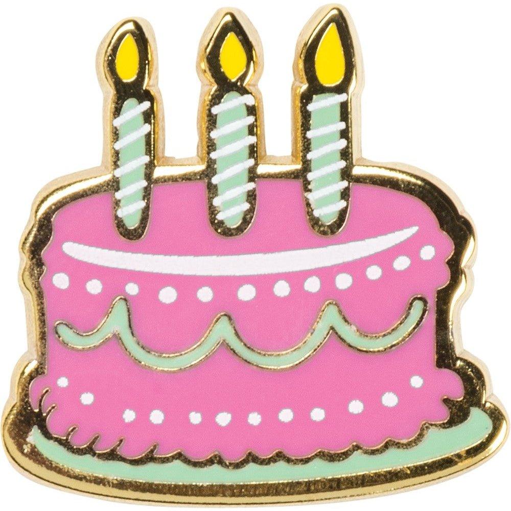 I Hope Your Birthday Is Lit Cake Enamel Pin on Gift Card | Amazing Pinatas 