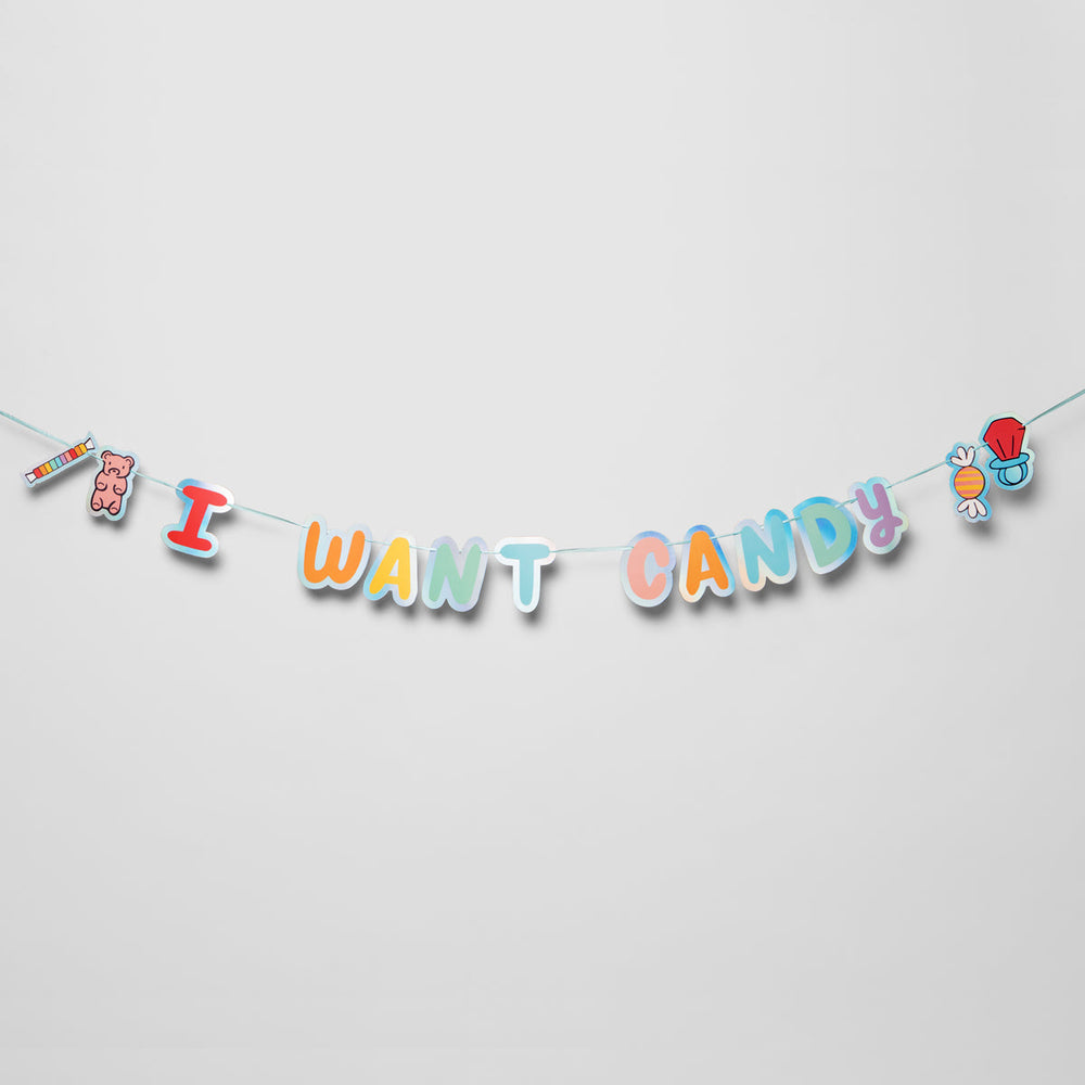 
                  
                    I Want Candy Banner | Amazing Pinatas 
                  
                