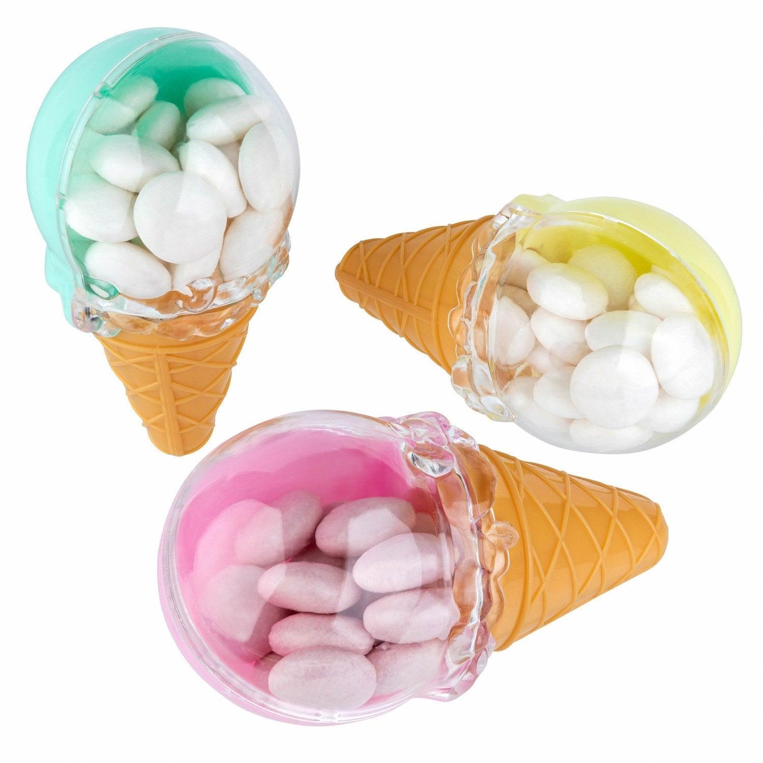 Ice Cream Shaped Acrylic Candy Boxes 24 Pack 2.36"X4.33" | Amazing Pinatas 