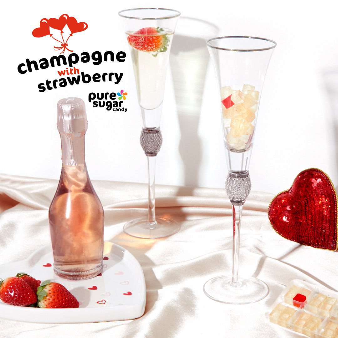 Candy Cubes | Champagne with a Strawberry