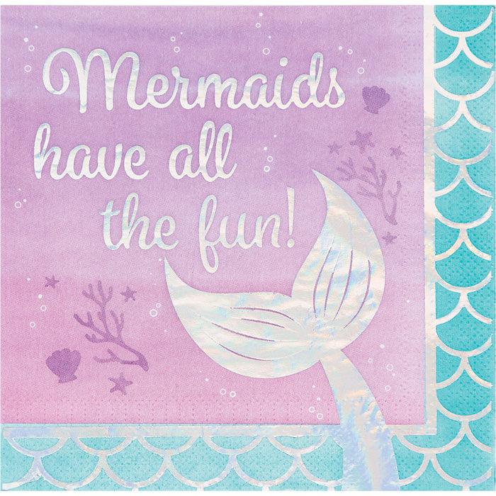 Iridescent Mermaid All The Fun Napkins, 16 ct | Amazing Pinatas 