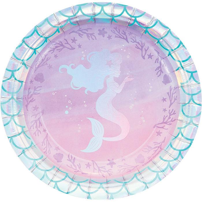 Iridescent Mermaid Party Dessert Plates, 8 ct | Amazing Pinatas 