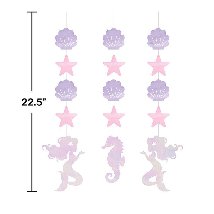 Iridescent Mermaid Party Hanging Cutouts, 3 ct | Amazing Pinatas 