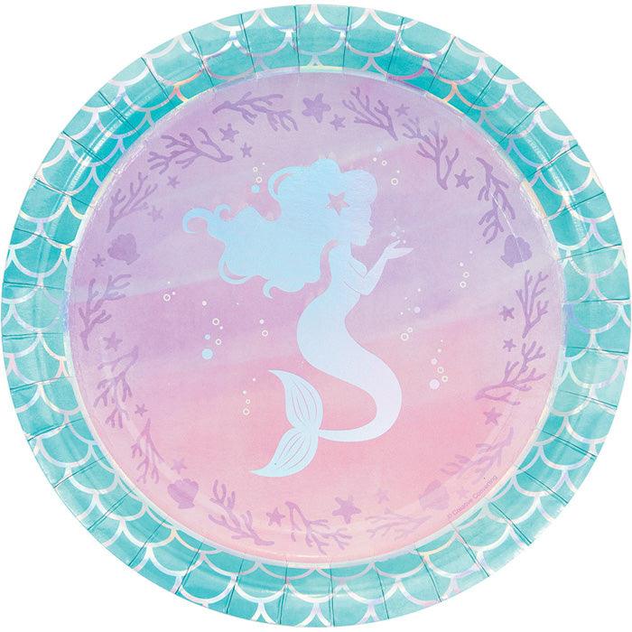 Iridescent Mermaid Party Paper Plates, 8 ct | Amazing Pinatas 