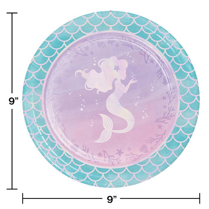 Iridescent Mermaid Party Paper Plates, 8 ct | Amazing Pinatas 