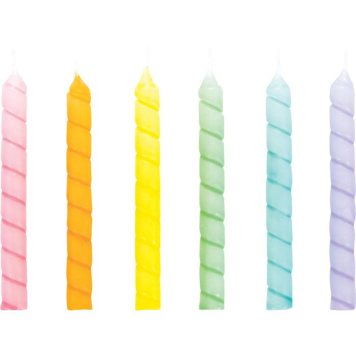 Large Spriral Pastel Candles 12ct | Amazing Pinatas 