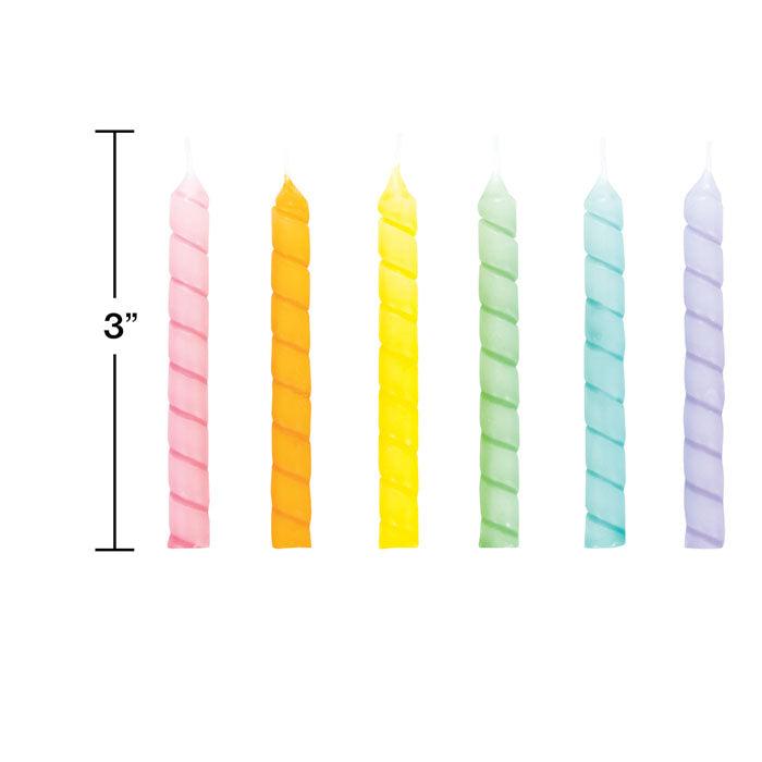 Large Spriral Pastel Candles 12ct | Amazing Pinatas 