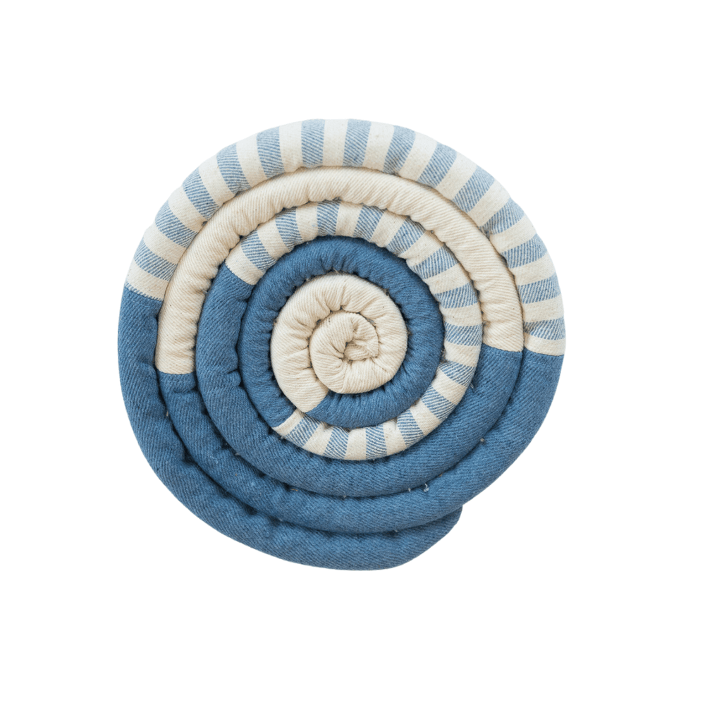 Large Upcycled Denim Spiral Trivet | Amazing Pinatas 