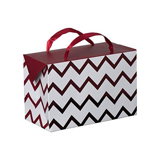 
                  
                    Maroon Chevron Paper Gift Bag Box 12 Pack 7"X 3.5"X 4.75" | Amazing Pinatas 
                  
                