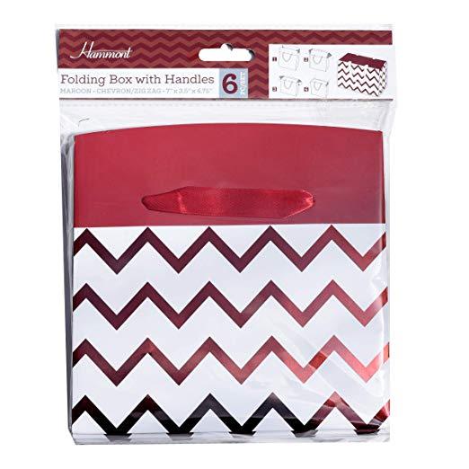 
                  
                    Maroon Chevron Paper Gift Bag Box 12 Pack 7"X 3.5"X 4.75" | Amazing Pinatas 
                  
                