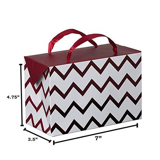 
                  
                    Maroon Chevron Paper Gift Bag Box 12 Pack 7"X 3.5"X 4.75" | Amazing Pinatas 
                  
                