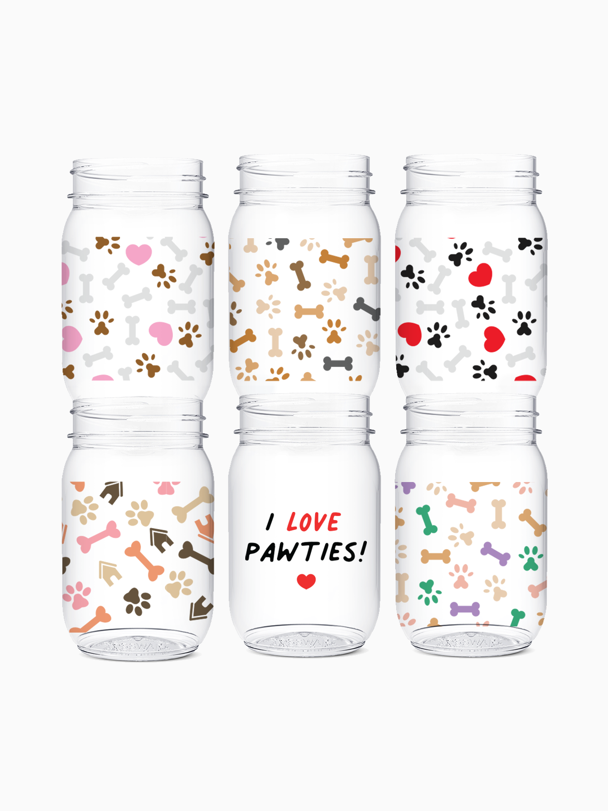 Mason Glasses Set 16oz | Pups on Cups | Amazing Pinatas 