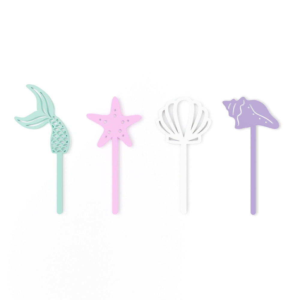 Mermaid Acrylic Cupcake Toppers, Pack of 12 | Amazing Pinatas 