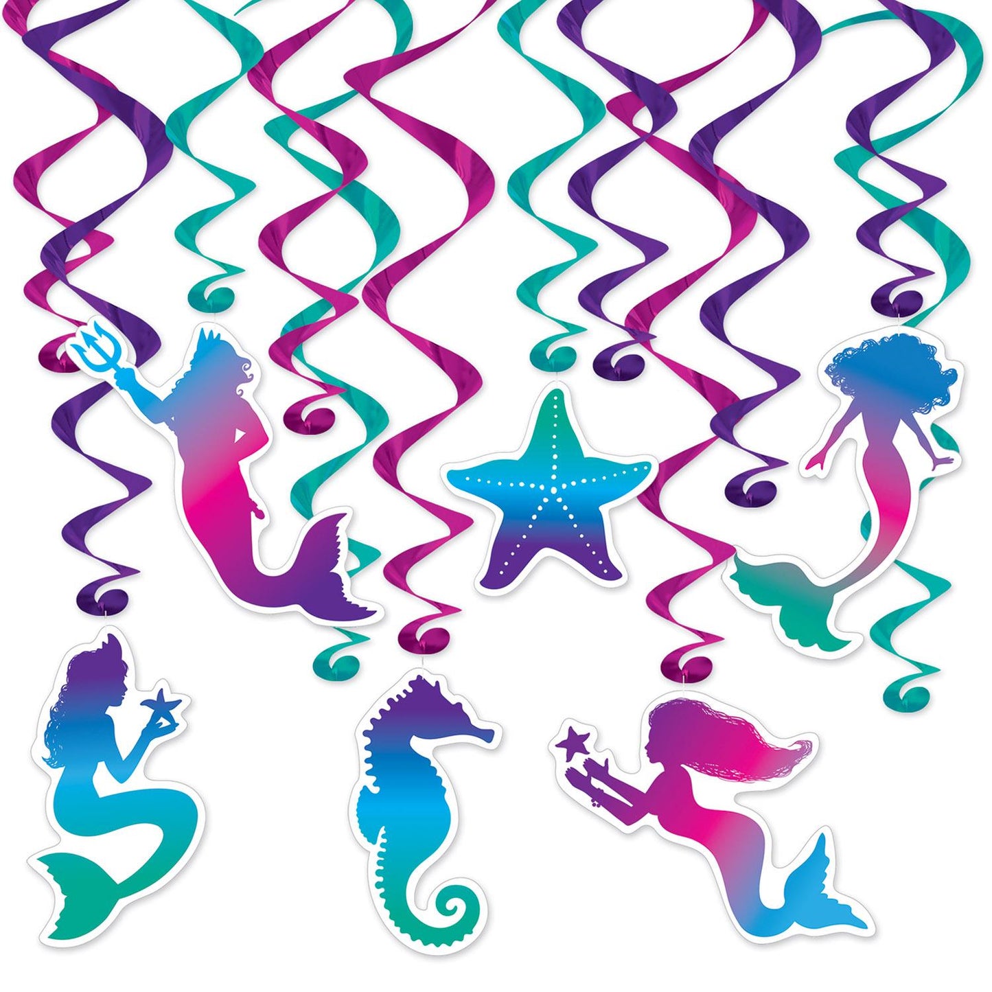 Mermaid Party Whirls (12 per Package) | Amazing Pinatas 