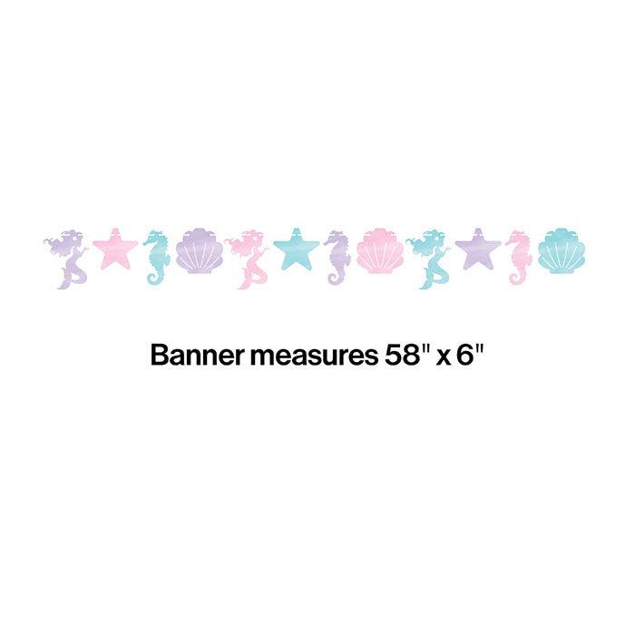 Mermaid Shine Shaped Banner W/Twine | Amazing Pinatas 