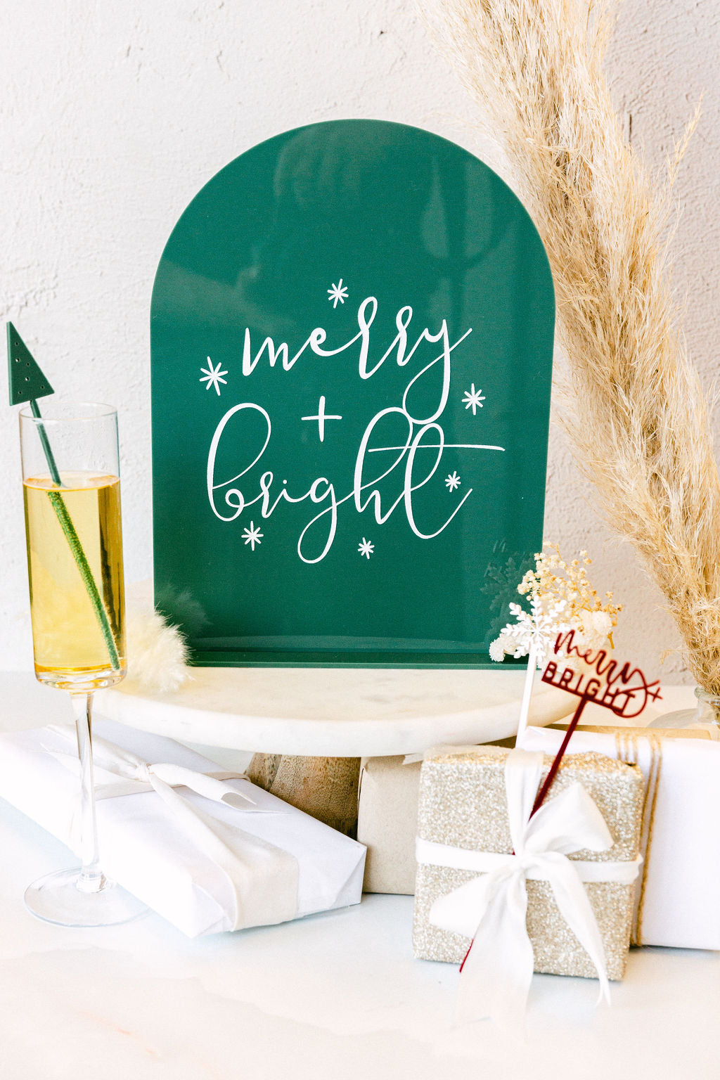 Merry and Bright Christmas Acrylic Sign | Amazing Pinatas 