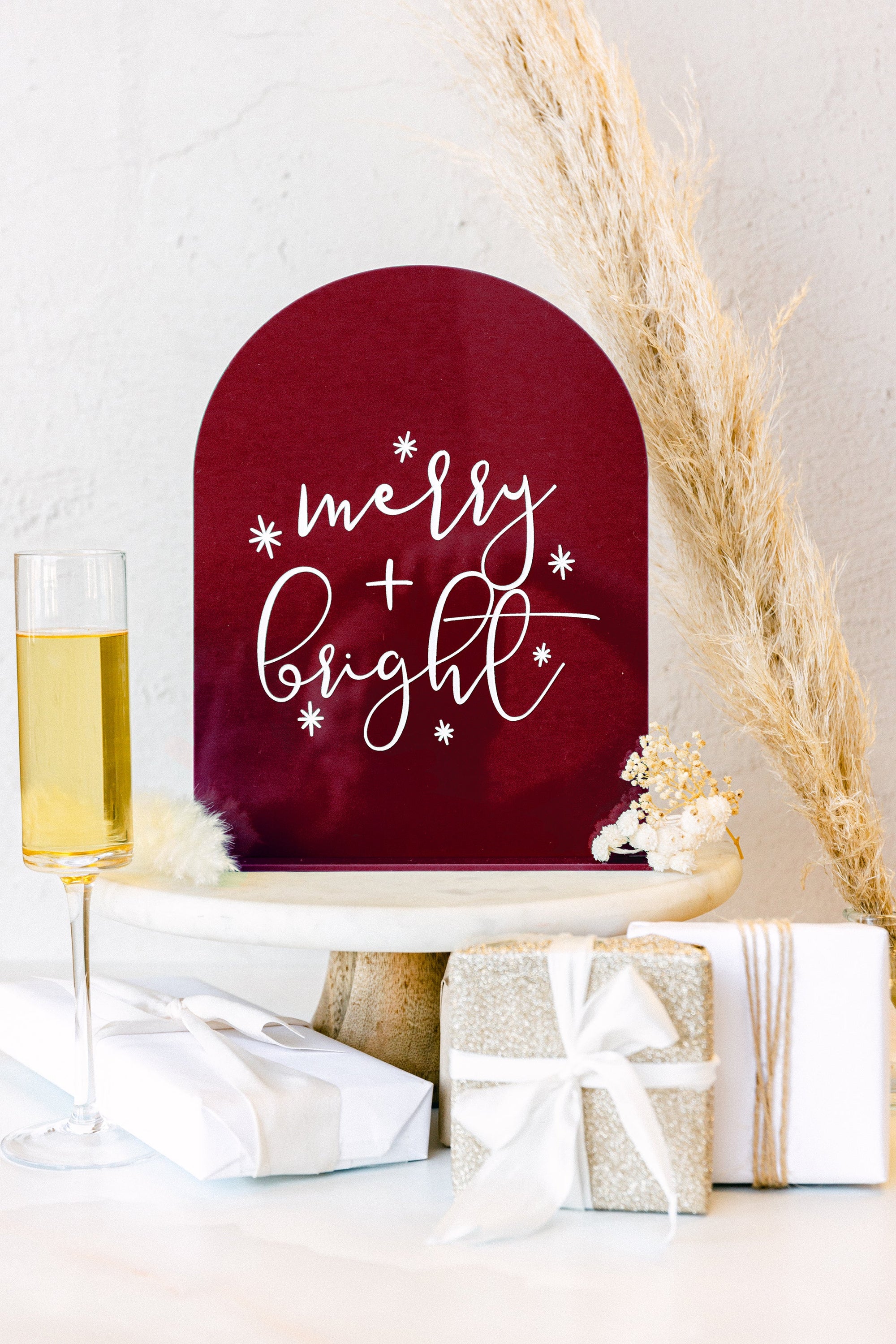 Merry and Bright Christmas Acrylic Sign | Amazing Pinatas 