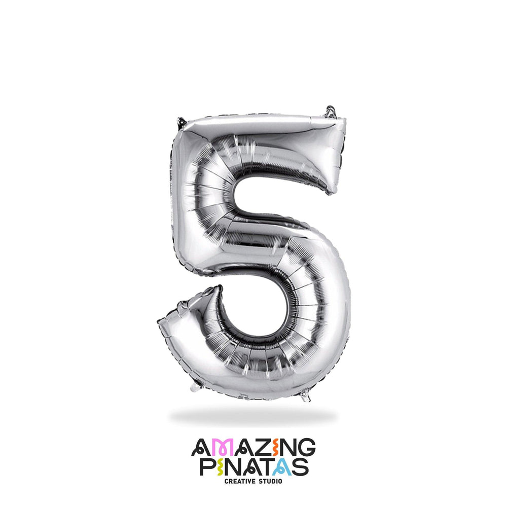 
                  
                    Metallic Silver Number Mylar Foil Balloons 34 Inch | Amazing Pinatas
                  
                