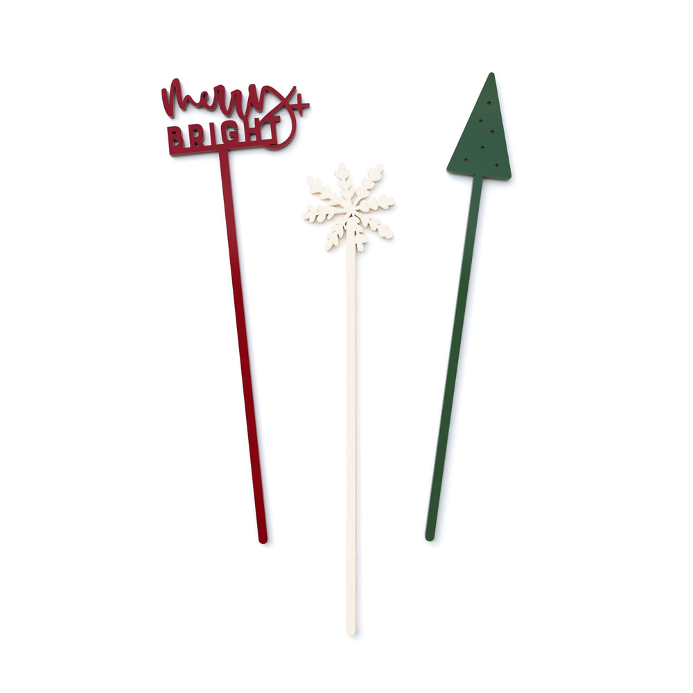 Modern Christmas Drink Stirrers, Pack of 12 | Amazing Pinatas 