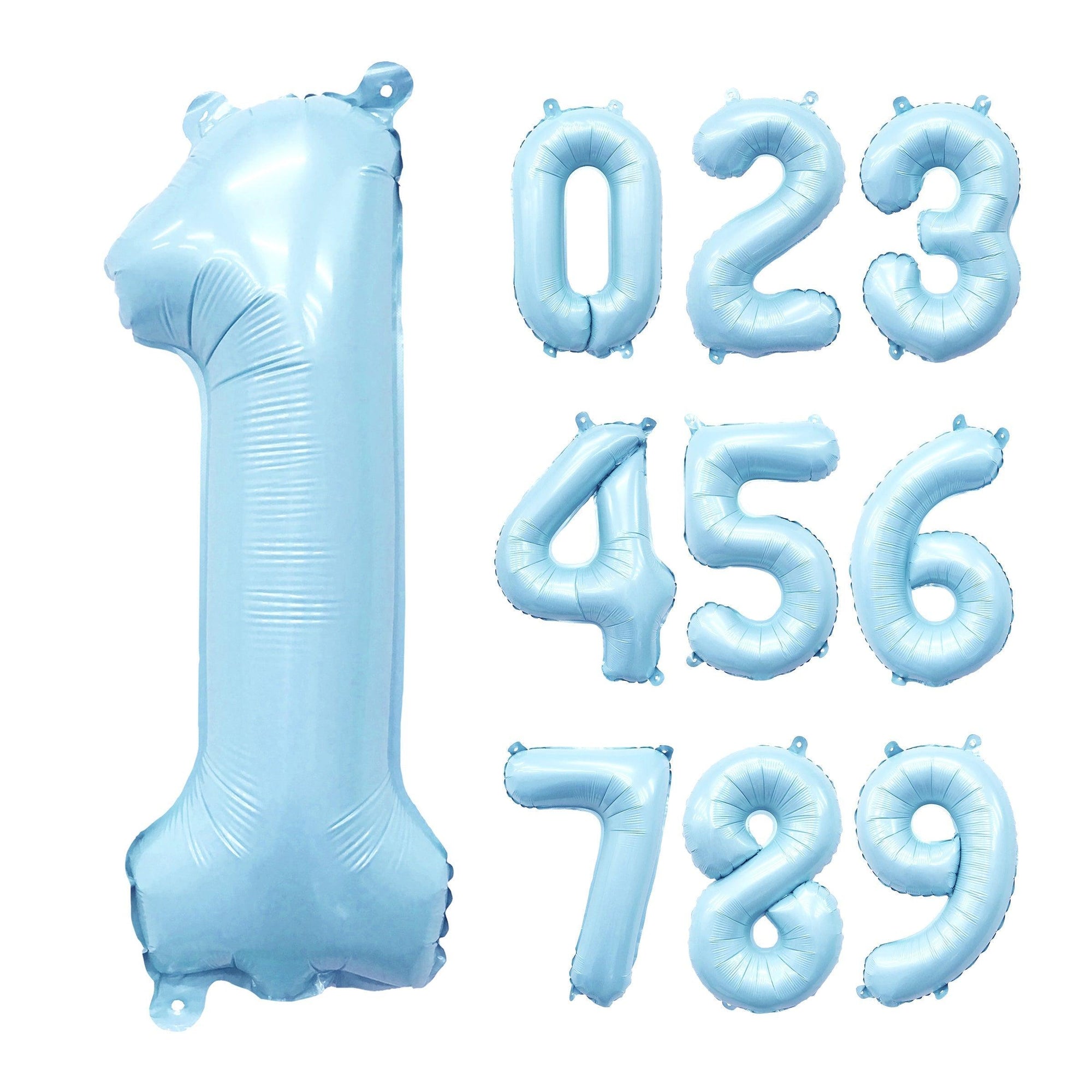32" Ellie's Blue Mist (Pastel Blue) Mylar Number Balloons (1 Count) | Amazing Pinatas 
