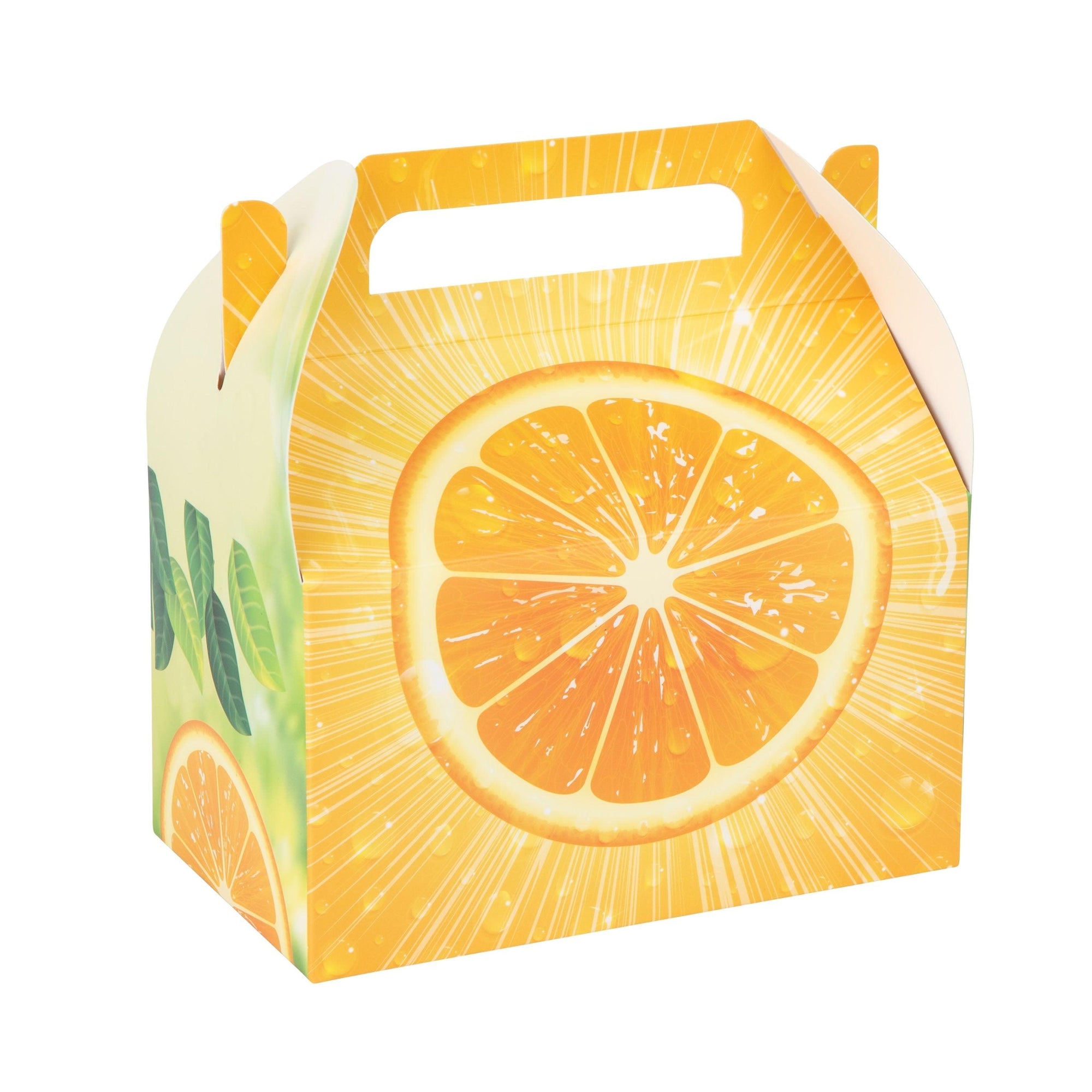 Orange Paper Treat Box Birthday Summer Party Decor 6.25x3.75x3.5 Inches 20 Pack | Amazing Pinatas 