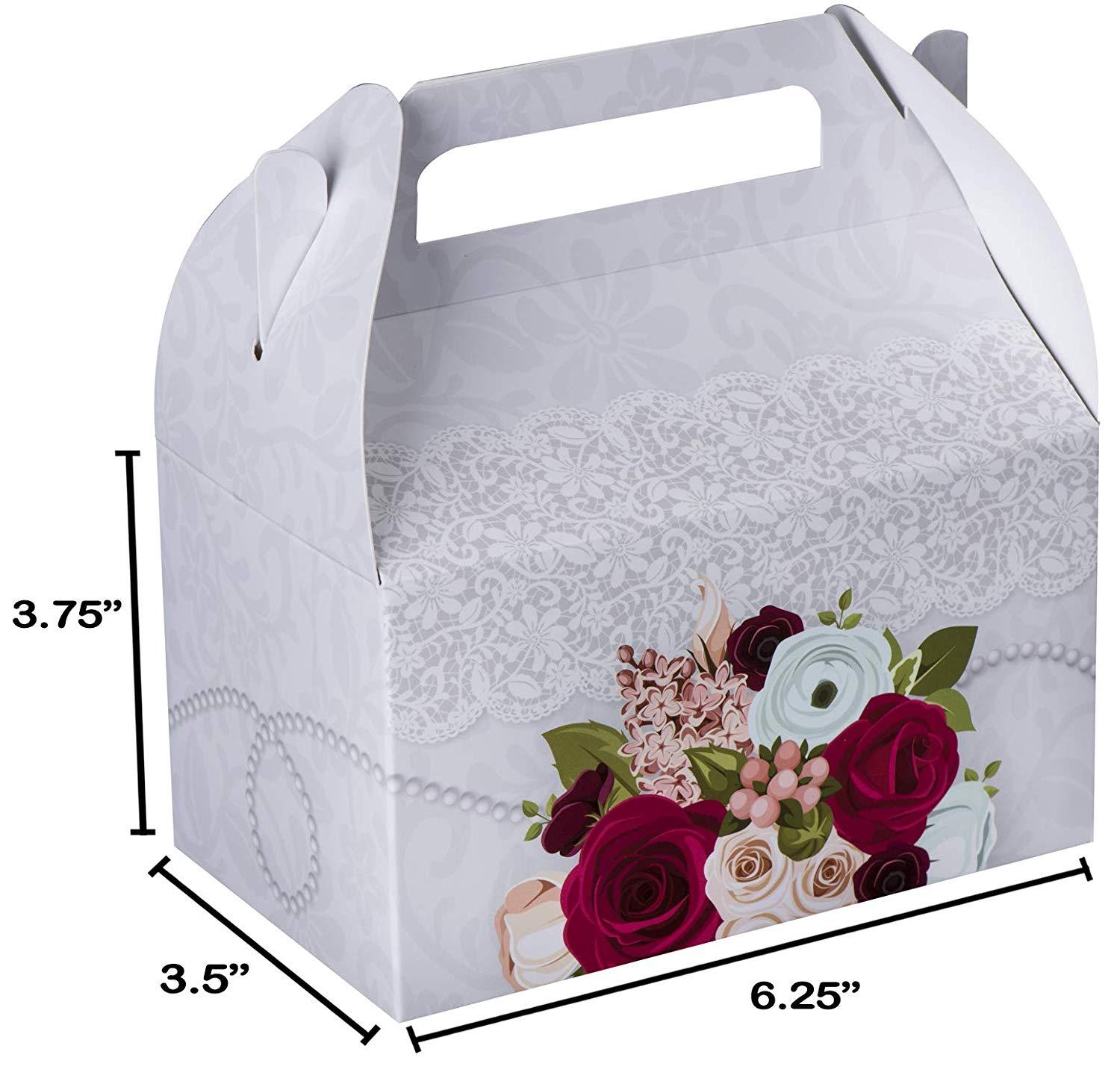 Paper Treat Boxes Bridal 6.25" X 3.75" X 3.5" 20 Pack | Amazing Pinatas 